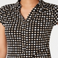 Camisa polo feminina com estampa de bolinhas Charter Club, preta, tamanho grande