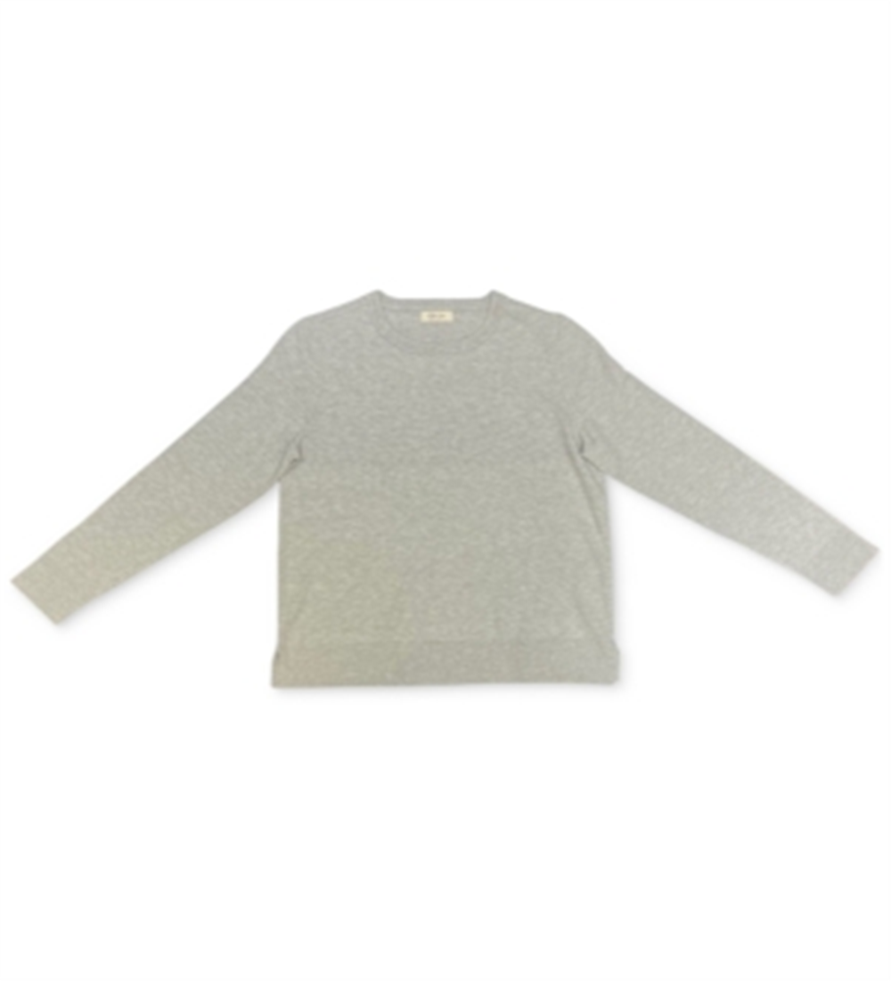 Blusa feminina de manga comprida e gola redonda estilo &amp; co, cinza, tamanho extragrande