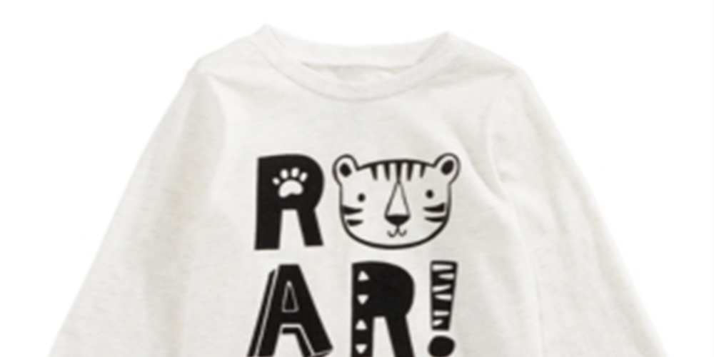 Camiseta estampada First Impressions Baby Boy's Roar, branca, tamanho 18 meses