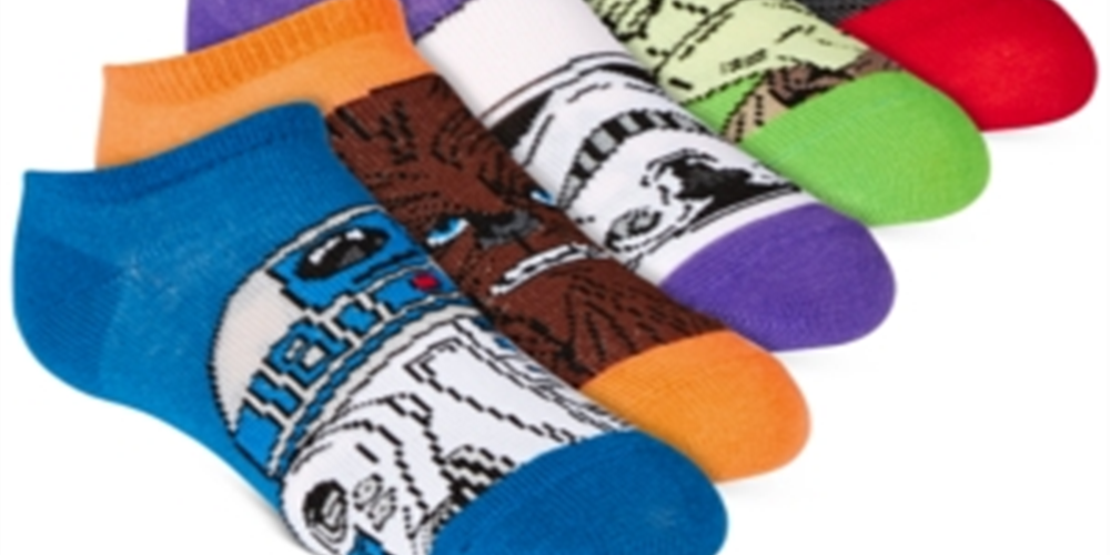 Pacote com 5 meias invisíveis Star Wars Little &amp; Big Boy's, multicoloridas, tamanho 9-11