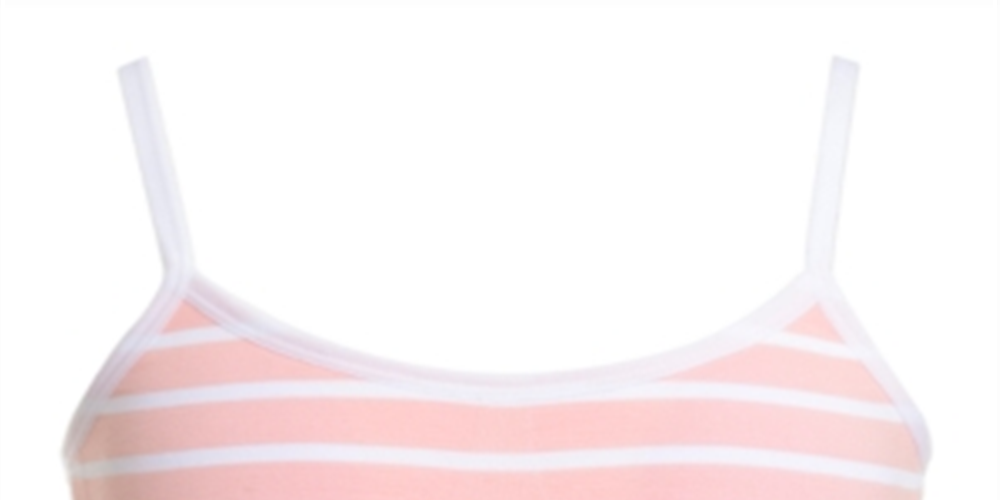Sutiã esportivo Tommy Hilfiger feminino com listras Crystal Rose e sem costura, tamanho 8-10
