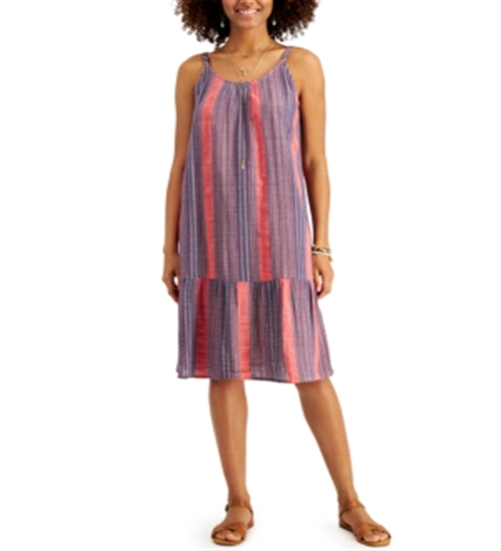 Vestido midi listrado feminino Style &amp; Co Sunset Straaks tamanho pequeno