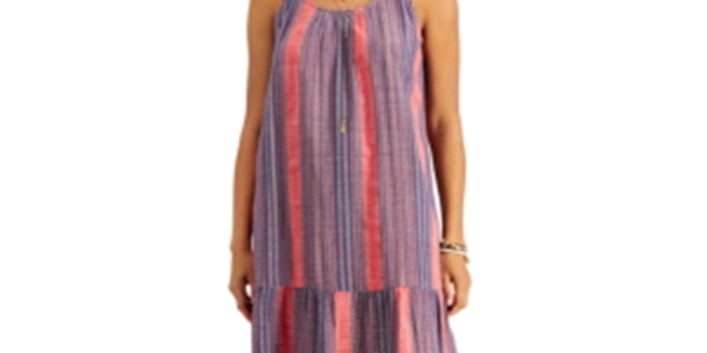 Vestido midi listrado feminino Style &amp; Co Sunset Straaks tamanho pequeno