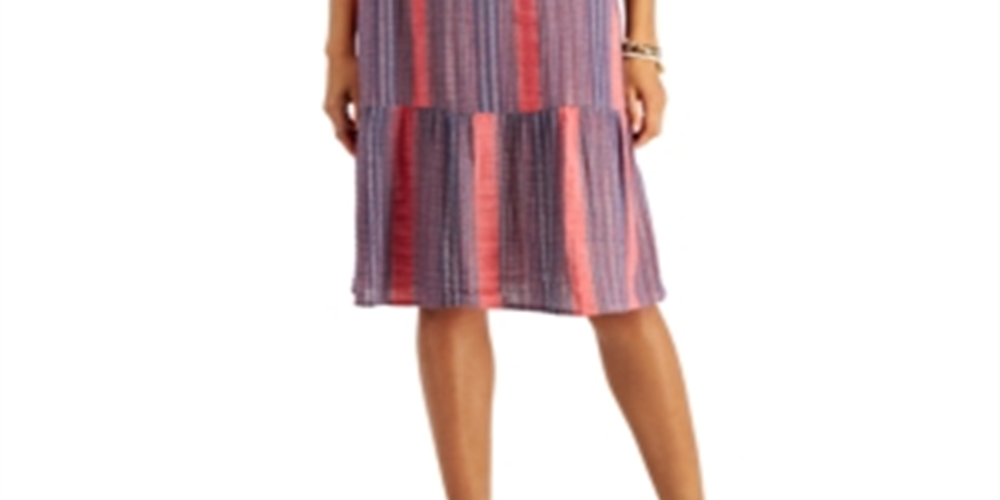 Vestido midi listrado feminino Style &amp; Co Sunset Straaks tamanho pequeno