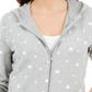 Karen Scott Moletom com capuz feminino Star Gaze com zíper estampado cinza tamanho X-S