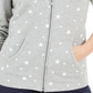 Karen Scott Moletom com capuz feminino Star Gaze com zíper estampado cinza tamanho X-S
