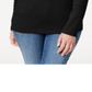 Karen Scott Top Henley Feminino de Algodão Preto Tamanho P