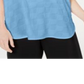 Blusa de noite feminina Alfani texturizada, manga curta, decote em V, azul, tamanho pequeno