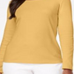 Karen Scott Blusa feminina de algodão com decote redondo, dourada, tamanho extragrande