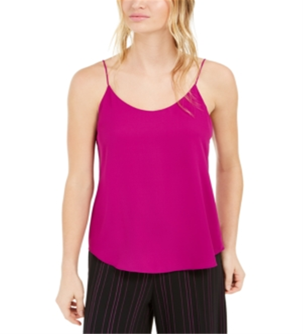 Camisola feminina Bar III com decote redondo, rosa, tamanho pequeno
