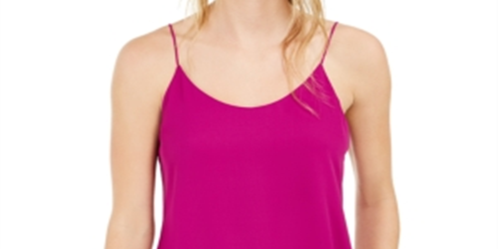 Camisola feminina Bar III com decote redondo, rosa, tamanho pequeno
