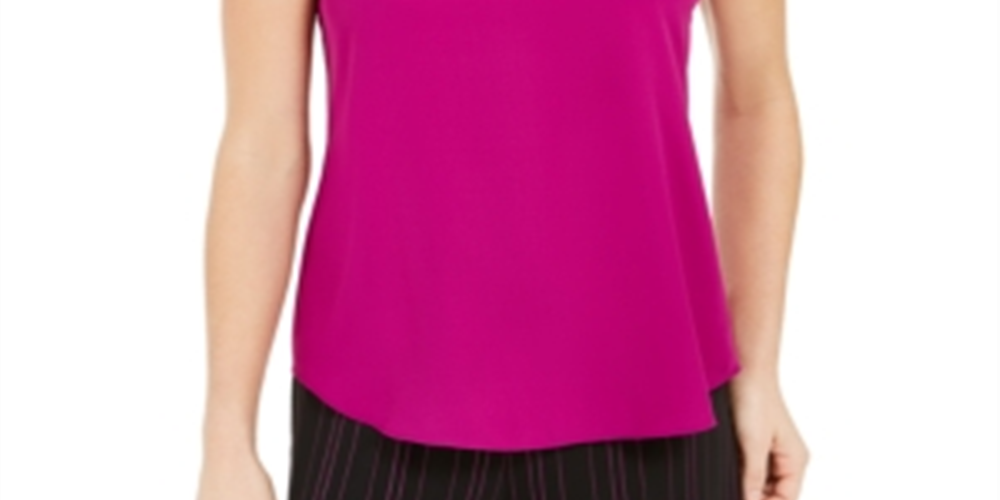 Camisola feminina Bar III com decote redondo, rosa, tamanho pequeno