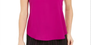 Camisola feminina Bar III com decote redondo, rosa, tamanho pequeno