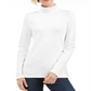 Karen Scott Blusa de gola alta feminina de algodão, branca, tamanho grande
