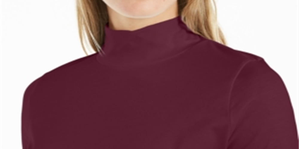 Camiseta feminina Charter Club Supima Cotton com gola simulada, branca, tamanho médio