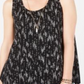 Blusa feminina estilo &amp; co com decote redondo e estampa, preta, tamanho extrapequeno