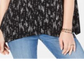 Blusa feminina estilo &amp; co com decote redondo e estampa, preta, tamanho extrapequeno