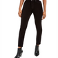 Jeans Hilary Velvet de cintura alta feminino, preto, tamanho 28