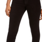 Jeans Hilary Velvet de cintura alta feminino, preto, tamanho 28