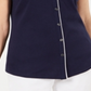 Blusa feminina Karen Scott com botões e debrum de algodão, azul, tamanho médio
