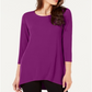 Blusa feminina Alfani com decote redondo e alças finas, roxa, tamanho extragrande