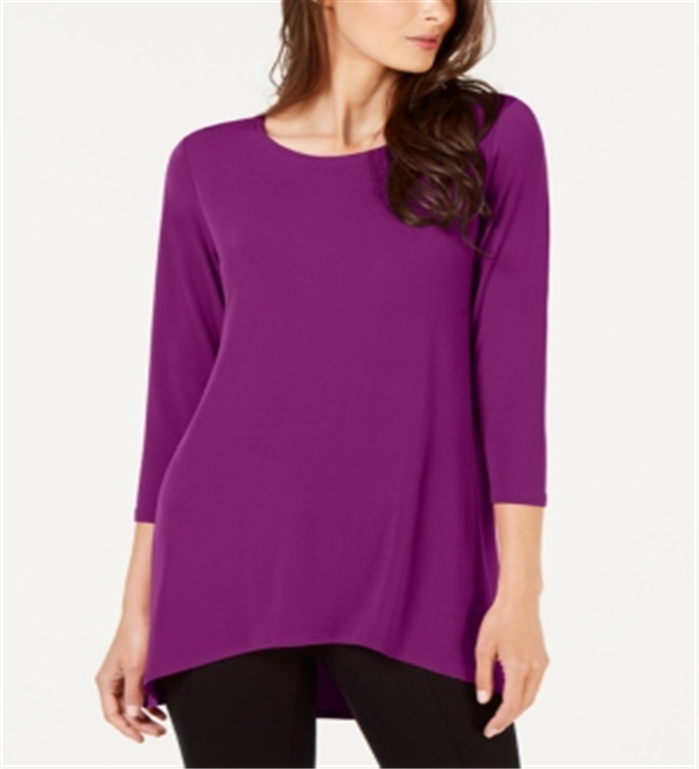 Blusa feminina Alfani com decote redondo e alças finas, roxa, tamanho extragrande