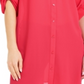 Blusa feminina Alfani com botões e supertúnica vermelha, tamanho médio