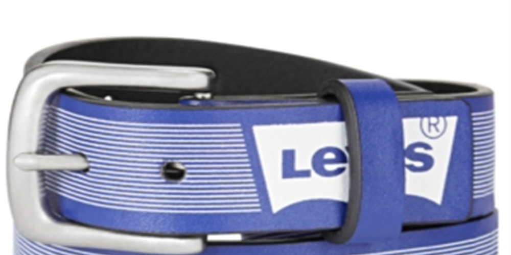 Cinto reversível Levi's Big Boy's com logotipo listrado, azul, tamanho médio