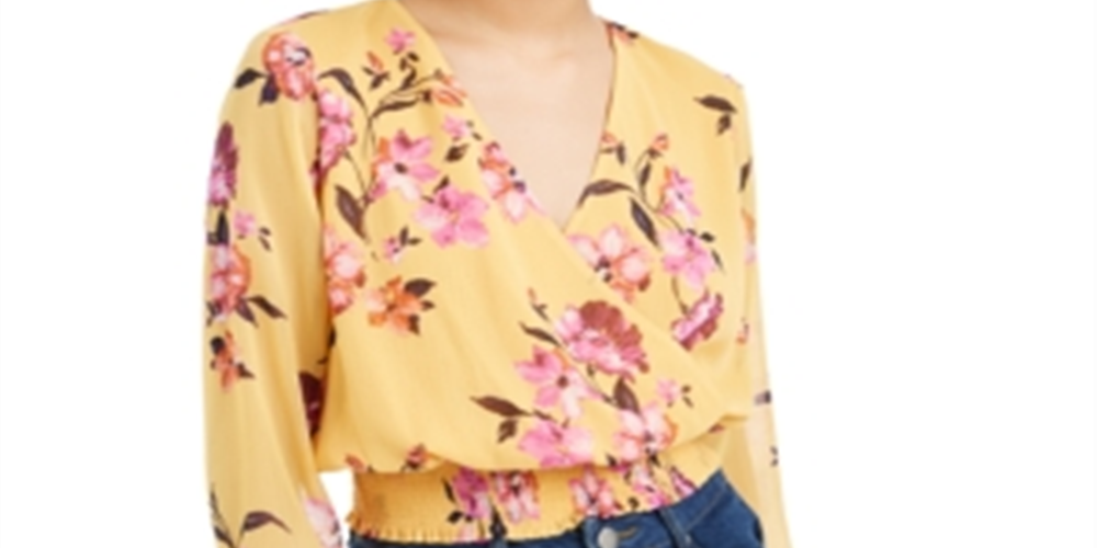 Blusa feminina estampada Bar III amarela tamanho X-G