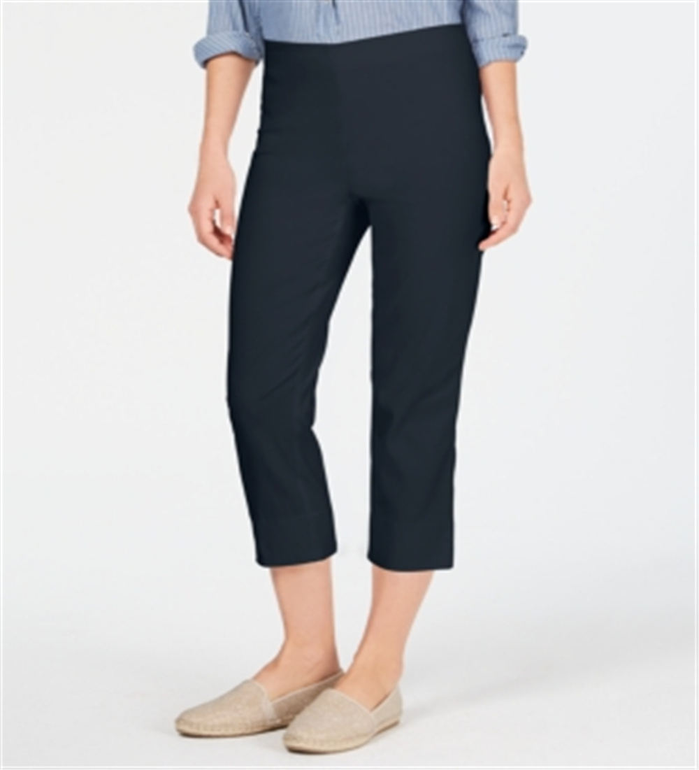 Calça Capri Chelsea Pull-on Tummy Control Feminina Charter Club Azul Tamanho 4