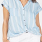Camisa feminina de manga curta estilo &amp; Co, azul, tamanho médio