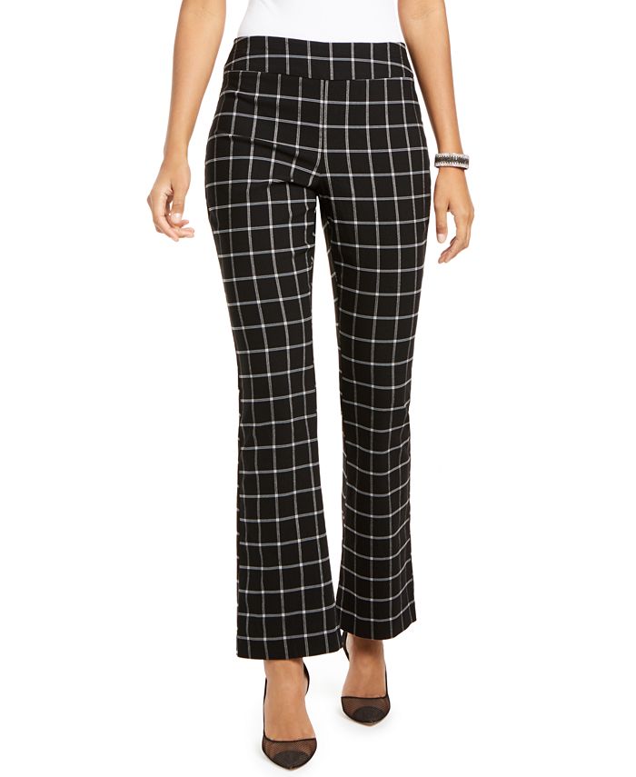 Calça Bootcut Inc Windowpane Preta Tamanho 18