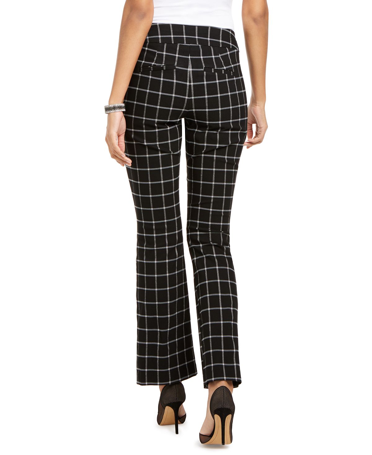 Calça Bootcut Inc Windowpane Preta Tamanho 18