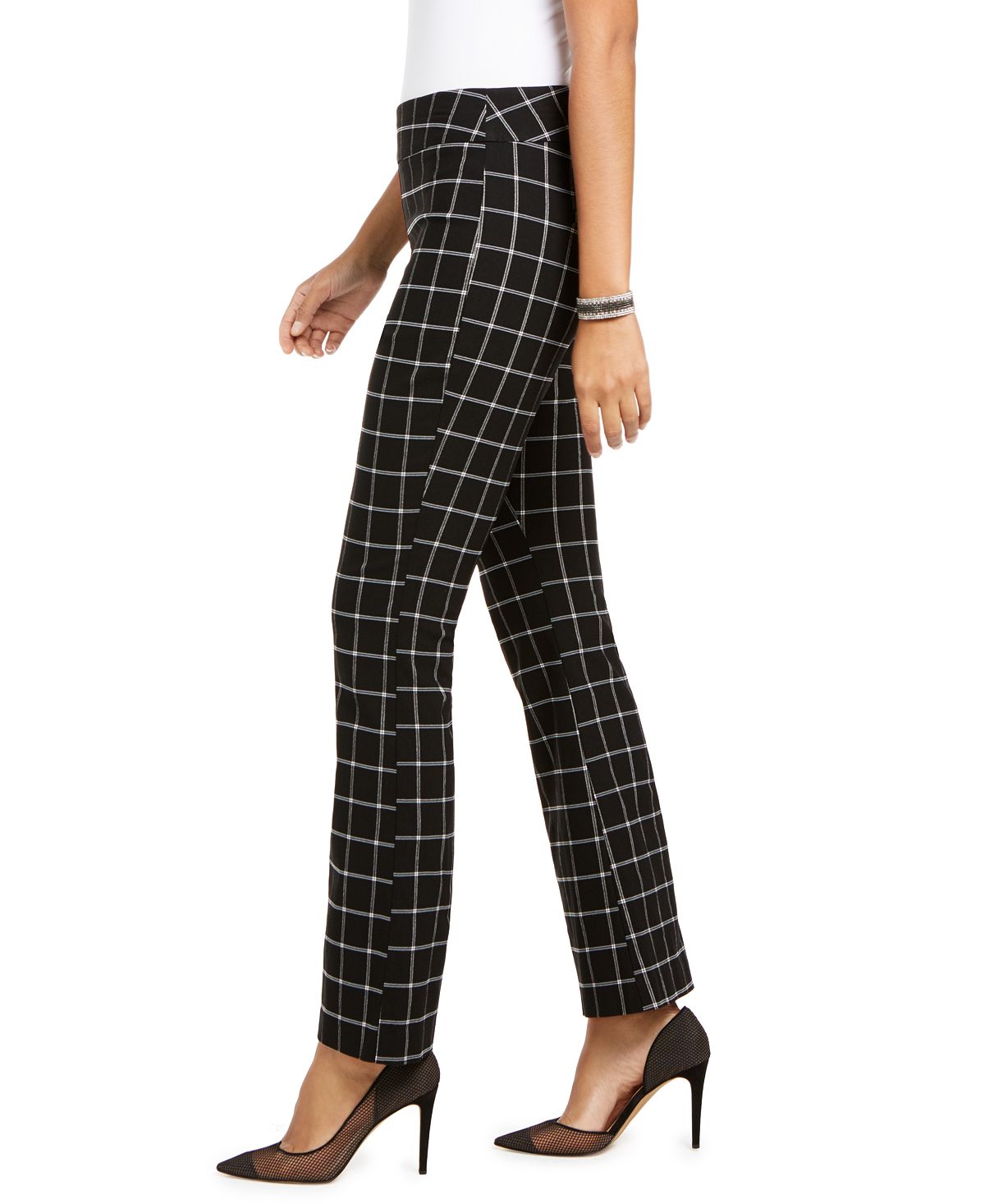 Calça Bootcut Inc Windowpane Preta Tamanho 18