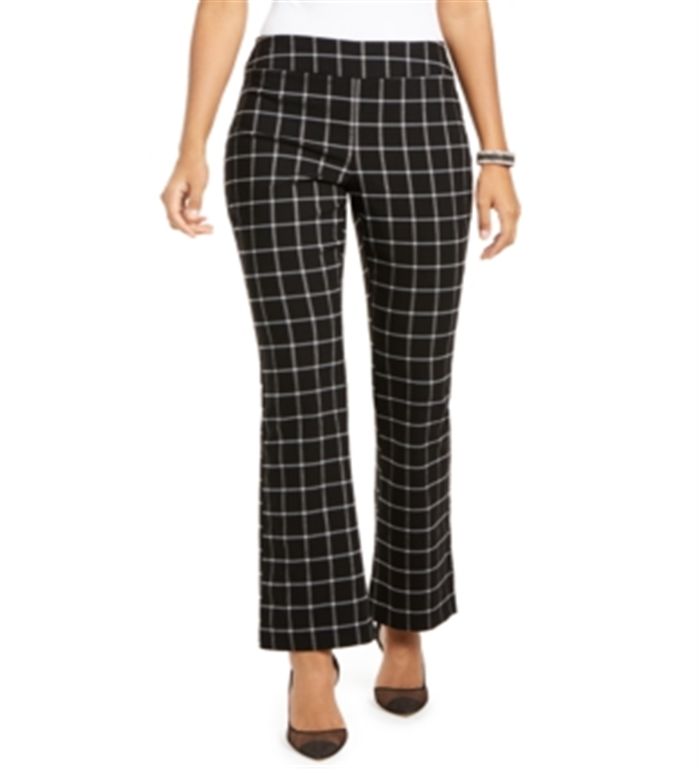 Calça Bootcut Inc Windowpane Preta Tamanho 18