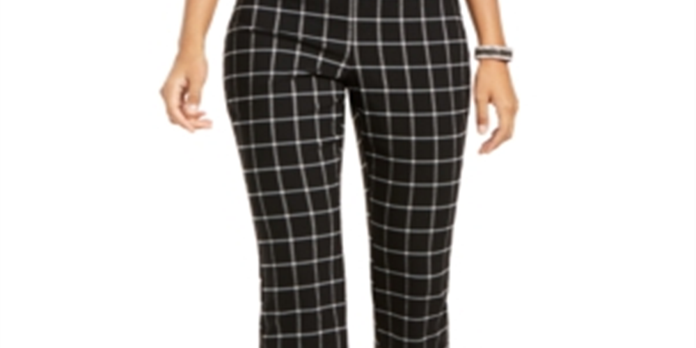 Calça Bootcut Inc Windowpane Preta Tamanho 18