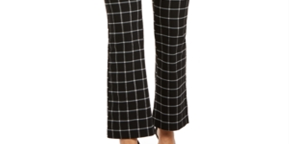 Calça Bootcut Inc Windowpane Preta Tamanho 18