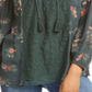 Estilo e CoTop floral feminino com cadarço verde tamanho extragrande