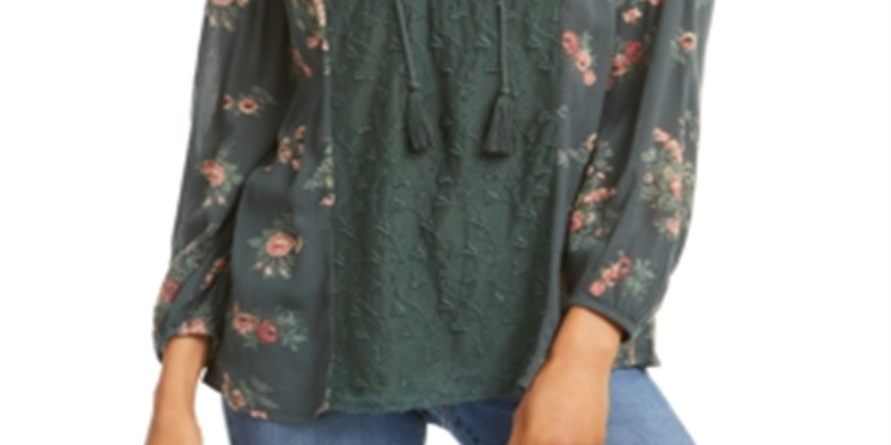 Estilo e CoTop floral feminino com cadarço verde tamanho extragrande