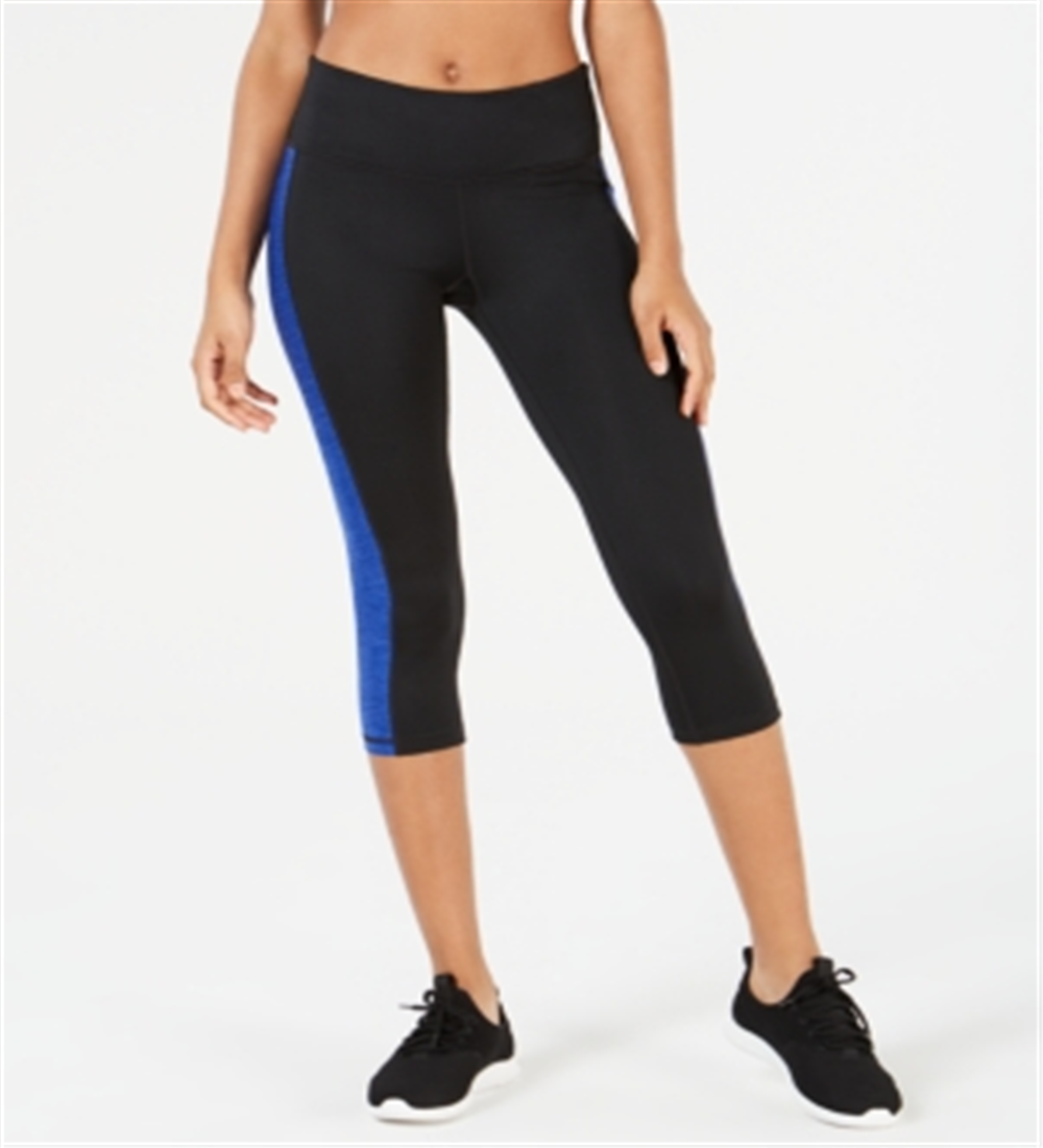 Leggings cropped femininas Ideology Colorblocked, azul, tamanho X-S
