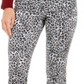 Calça jeans feminina Charter Club com estampa animal Lexington, perna reta, branca, tamanho 18