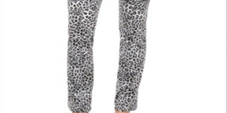 Calça jeans feminina Charter Club com estampa animal Lexington, perna reta, branca, tamanho 18