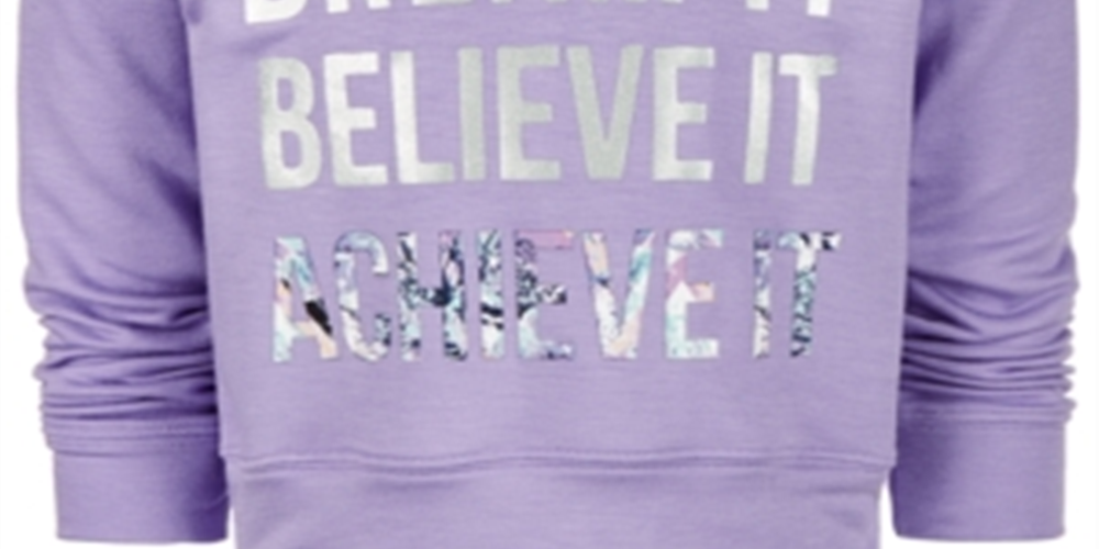 Moletom Ideology Little Girl's Dream com estampa de alças nas costas, roxo, tamanho 5