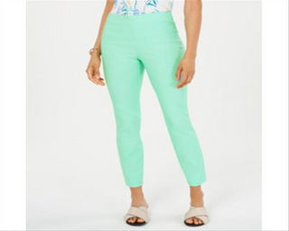Calça feminina Chelsea Tummy Control Skinny Leg Tornozelo Charter Club Verde Tamanho 18