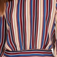 Blusa listrada com mangas treliçadas BCX Junior, verde, tamanho pequeno