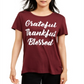 Camiseta Love Tribe Junior's Grateful Thankful Blessed Roxa Tamanho X-S