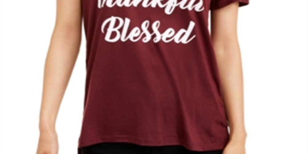 Camiseta Love Tribe Junior's Grateful Thankful Blessed Roxa Tamanho X-S