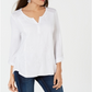 Estilo e CoTop feminino bordado contrastante branco tamanho pequeno