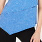Blusa feminina Alfani com sobreposição assimétrica, azul, tamanho pequeno P