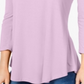 Top feminino com decote redondo JM Collection, roxo, tamanho pequeno G